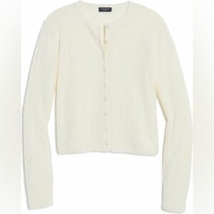Vineyard Vines 100% Cashmere Cable Knit Cardigan Sweater Cream Small